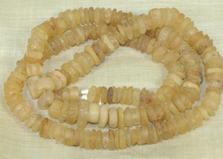 Strand of Small Ancient Quartz Disc Beads from Lou Zeldis Collection