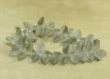 Vintage Grey Matte Leaves German Glass Beads