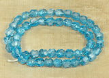9mm Vintage German Light Aqua Bumpy Beads