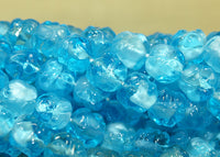 9mm Vintage German Light Aqua Bumpy Beads