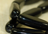 Vintage German Jet Black Beads, 1960's