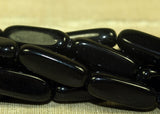 Vintage German Jet Black Beads, 1960's