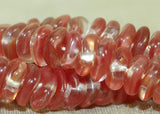 Vintage German Dusty Red Wavy Rondelles Beads