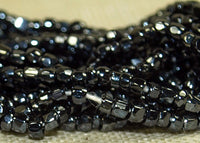 Vintage Czech 16º Gunmetal 3-Cut Seed Beads