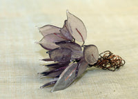 Italian Glass Leaves on a Wire - Transparent Light Purple