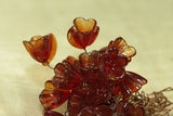 Italian Glass Flowers on Wire - Transparent Cranberry