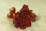 Italian Glass Flowers on Wire - Transparent Cranberry