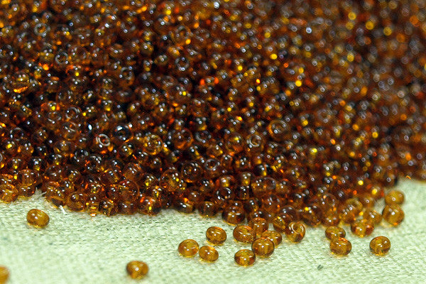Vintage Czech 16º Dark Topaz Seed Beads, 50 grams