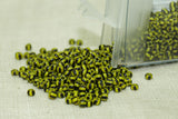 Vintage French 10º Yellow & Black Seed Beads