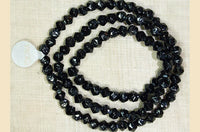 Vintage Czech Glass Beads - 1920s Hematite color