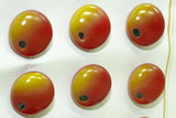 Czech Glass Fruit Buttons; Red Apples