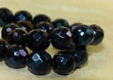 Vintage Czech Blue Iris Fire Polish Glass Beads