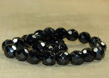 Vintage German Shiny Hematite Glass Beads