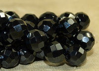 Vintage German Shiny Hematite Glass Beads