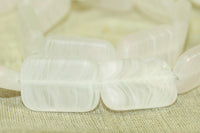 Funky White German Glass tabular Beads