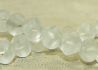 Vintage German Glass, Clear Matte Beads