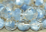 Vintage German Glass Beads - 1940's Givré  Light Blue