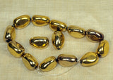 Vintage German Glass - Three-Sided Gold Window Beads
