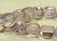 Vintage German Glass Beads- Window 3-sided Light Amethyst