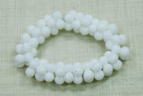 Vintage German Glass - Small Puffy White Flower Beads