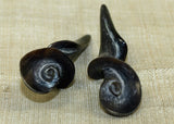 Pair of Shell Shape Carved Water Buffalo Horn; from the Lou Zeldis Studio