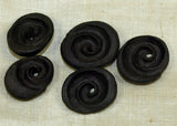 Black Palmwood Kualia Shell-Style Bead; Lou Zeldis Collection