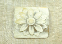 Water Buffalo Horn Flower Carving; Lou Zeldis Studio