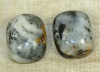 Pair of Moss Agate Cabochons; Lou Zeldis Collection