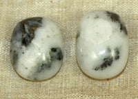 Pair of Moss Agate Cabochons; Lou Zeldis Collection