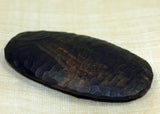 Textured Oval Black Palmwood Carving from Bali