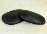 Textured Oval Black Palmwood Carving from Bali