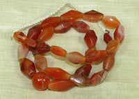 Strand of Hand-Carved Carnelian Beads from the Lou Zeldis Collection