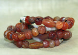 Strand of Hand-Carved Carnelian Beads