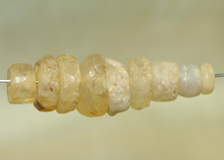 Collection of 9 Ancient Stone Beads from Mali; Lou Zeldis Components