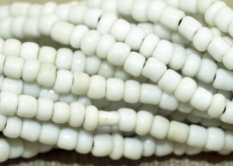 Strand of 10º White Indonesian Seed Beads; Lou Zeldis Components