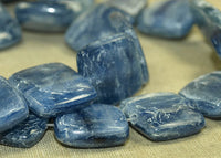 Strand of Large Blue Kyanite Pillow Beads; Lou Zeldis Component Collection