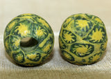 Pair of Vintage Yellow Indonesian Majapahit Beads; Lou Zeldis Component Collection
