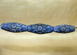 Three Vintage Oblong Glass Beads from Indonesia; Lou Zeldis Component Collection