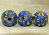 Three Funky Vintage 60s Glass Beads from Indonesia; Lou Zeldis Component Collection