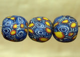 Three Funky Vintage 60s Glass Beads from Indonesia; Lou Zeldis Component Collection