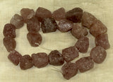 Strand of Large Rough Cut Strawberry Quartz Beads; Lou Zeldis Component Collection