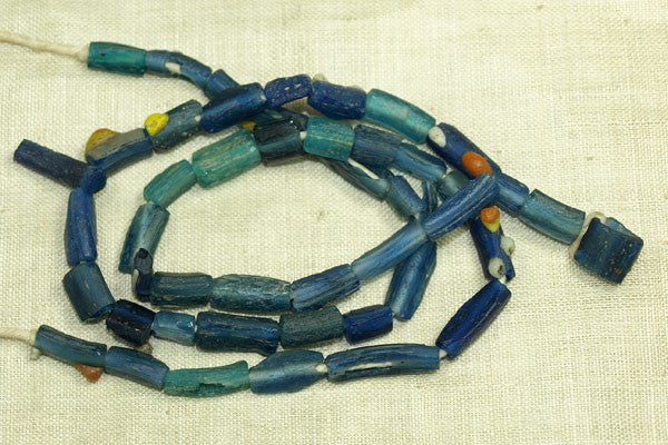 Roman Era denim blue Glass Beads with "Eyes"