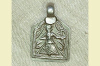 Vintage Silver Goddess Devi Amulet from India