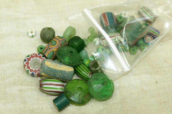 Bag 'O Beads, Green African Trade Bead Mix