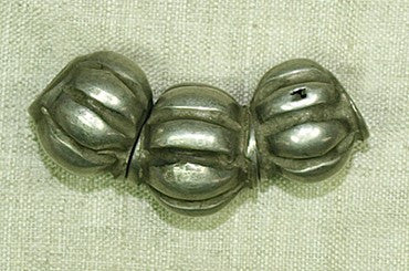 Old Solid Silver Bicone Beads from India