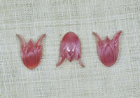 Vintage Glass Cabochons, Pink Flowers