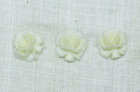 Vintage Glass Cabochons, Powdered Resin Flowers