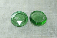 Vintage Cab: Funky Green Faceted Cab, Pair