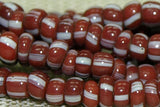 Brick-Brown with White Stripe Seed Beads, 10º