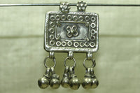 Antique Silver Prayer Box Pendant with Dangles from India